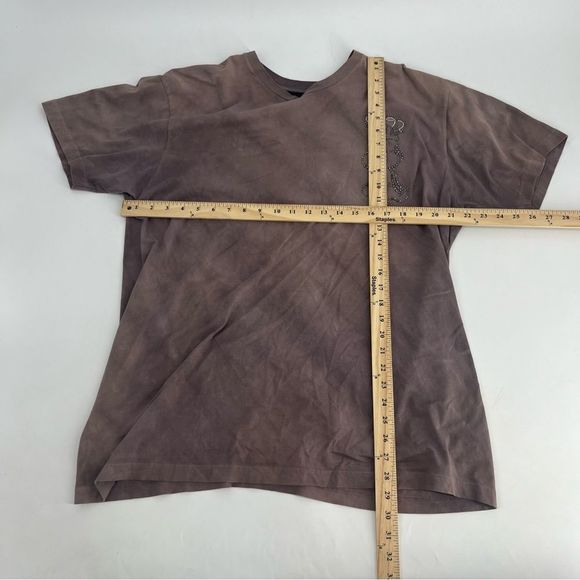 Vintage Rawyalty Shirt Mens XL Brown Y2K Cybergoth Crystal Affliction Punk‎ Glam - Picture 8 of 10